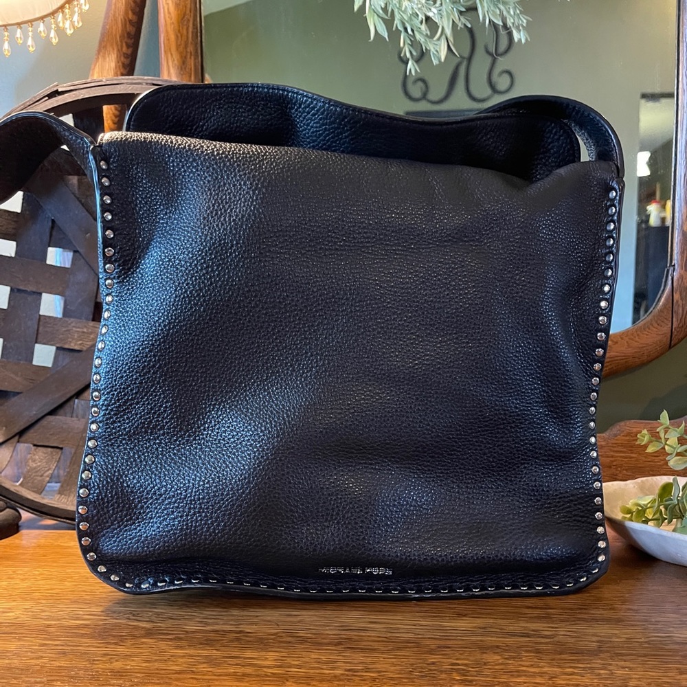 Michael Kors Black Leather studded shoulder bag